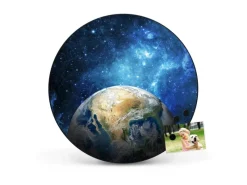 Banjado Magnettafel Rund Größe 47cm Magnetwand Schwarz Aus Metall Magnetpinnwand Pinnwand Motiv Erdkugel