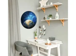 Banjado Magnettafel Rund Größe 47cm Magnetwand Schwarz Aus Metall Magnetpinnwand Pinnwand Motiv Erdkugel