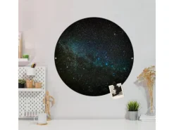 Banjado Magnettafel Rund Größe 47cm Magnetwand Schwarz Aus Metall Magnetpinnwand Pinnwand Motiv Nachthimmel