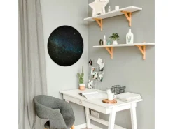 Banjado Magnettafel Rund Größe 47cm Magnetwand Schwarz Aus Metall Magnetpinnwand Pinnwand Motiv Nachthimmel