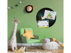 Banjado Magnettafel Rund Größe 47cm Magnetwand Schwarz Aus Metall Magnetpinnwand Pinnwand Motiv Nachthimmel