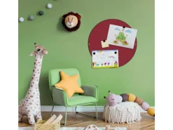 Banjado Magnettafel Rund Größe 47cm Magnetwand Schwarz Aus Metall Magnetpinnwand Pinnwand Motiv Burgund