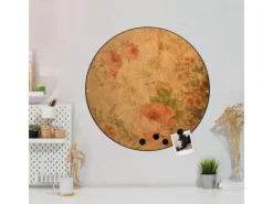 Best Banjado Magnettafel Rund Größe 47cm Magnetwand Schwarz Aus Metall Magnetpinnwand Pinnwand Motiv Blumen Antik