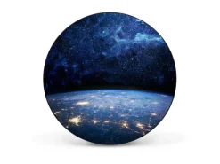 Banjado Magnettafel Rund Größe 47cm Magnetwand Schwarz Aus Metall Magnetpinnwand Pinnwand Motiv Galaxie