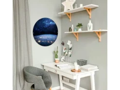 Banjado Magnettafel Rund Größe 47cm Magnetwand Schwarz Aus Metall Magnetpinnwand Pinnwand Motiv Galaxie