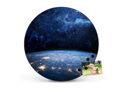 Banjado Magnettafel Rund Größe 47cm Magnetwand Schwarz Aus Metall Magnetpinnwand Pinnwand Motiv Galaxie