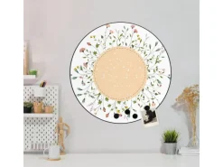 Discount Banjado Magnettafel Rund Größe 47cm Magnetwand Schwarz Aus Metall Magnetpinnwand Pinnwand Motiv Hibiskus Kreis