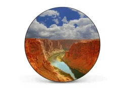 Banjado Magnettafel Rund Größe 47cm Magnetwand Schwarz Aus Metall Magnetpinnwand Pinnwand Motiv Grand Canyon