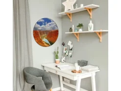 Banjado Magnettafel Rund Größe 47cm Magnetwand Schwarz Aus Metall Magnetpinnwand Pinnwand Motiv Grand Canyon