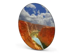 Banjado Magnettafel Rund Größe 47cm Magnetwand Schwarz Aus Metall Magnetpinnwand Pinnwand Motiv Grand Canyon