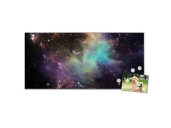 Banjado Magnettafel 78x37cm Magnetwand Silber Aus Metall Magnetpinnwand Pinnwand Inkl. 4 Magnete Motiv Im Weltall 2