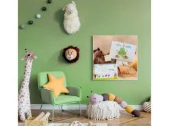 Hot Banjado Magnettafel 50x50cm Magnetwand Weiß Aus Metall Magnetpinnwand Pinnwand Inkl. 4 Magnete Motiv Wilde Pferde