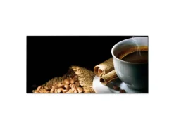 Banjado Magnettafel 78x37cm Magnetwand Schwarz Aus Metall Magnetpinnwand Pinnwand Inkl. 4 Magnete Motiv Hot Coffee