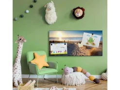 Banjado Magnettafel 78x37cm Magnetwand Schwarz Aus Metall Magnetpinnwand Pinnwand Inkl. 4 Magnete Motiv Nordseestrand