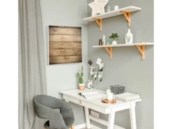 Banjado Magnettafel 50x50cm Magnetwand Weiß Aus Metall Magnetpinnwand Pinnwand Inkl. 4 Magnete Motiv Holzplanken