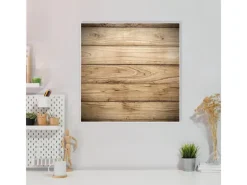 Banjado Magnettafel 50x50cm Magnetwand Weiß Aus Metall Magnetpinnwand Pinnwand Inkl. 4 Magnete Motiv Holzplanken