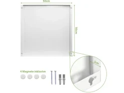 Banjado Magnettafel 50x50cm Magnetwand Weiß Aus Metall Magnetpinnwand Pinnwand Inkl. 4 Magnete Motiv Holzplanken