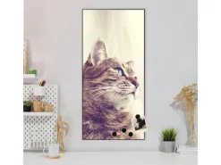 Banjado Magnettafel 37x78cm Magnetwand Schwarz Aus Metall Magnetpinnwand Pinnwand Inkl. 4 Magnete Motiv Holgerson