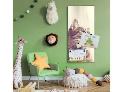 Banjado Magnettafel 37x78cm Magnetwand Schwarz Aus Metall Magnetpinnwand Pinnwand Inkl. 4 Magnete Motiv Holgerson