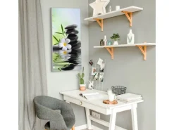 Banjado Magnettafel 37x78cm Magnetwand Silber Aus Metall Magnetpinnwand Pinnwand Inkl. 4 Magnete Motiv Steine & Relax 6