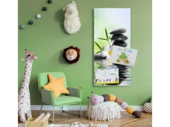 Banjado Magnettafel 37x78cm Magnetwand Silber Aus Metall Magnetpinnwand Pinnwand Inkl. 4 Magnete Motiv Steine & Relax 6