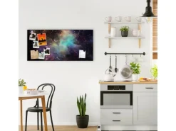 Banjado Magnettafel 78x37cm Magnetwand Schwarz Aus Metall Magnetpinnwand Pinnwand Inkl. 4 Magnete Motiv Im Weltall 2