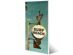 Banjado Magnettafel 37x78cm Magnetwand Weiß Aus Metall Magnetpinnwand Pinnwand Inkl. 4 Magnete Motiv Surf Beach