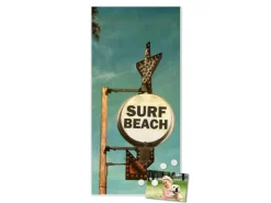 Banjado Magnettafel 37x78cm Magnetwand Weiß Aus Metall Magnetpinnwand Pinnwand Inkl. 4 Magnete Motiv Surf Beach