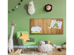 Outlet Banjado Magnettafel 78x37cm Magnetwand Schwarz Aus Metall Magnetpinnwand Pinnwand Inkl. 4 Magnete Motiv Bambusholz