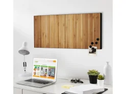 Outlet Banjado Magnettafel 78x37cm Magnetwand Schwarz Aus Metall Magnetpinnwand Pinnwand Inkl. 4 Magnete Motiv Bambusholz