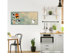 Sale Banjado Magnettafel 78x37cm Magnetwand Schwarz Aus Metall Magnetpinnwand Pinnwand Inkl. 4 Magnete Motiv Patina Grün