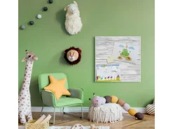 Banjado Magnettafel 50x50cm Magnetwand Weiß Aus Metall Magnetpinnwand Pinnwand Inkl. 4 Magnete Motiv Weiß Gebeizt