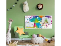 Outlet Banjado Magnettafel 78x37cm Magnetwand Weiß Aus Metall Magnetpinnwand Pinnwand Inkl. 4 Magnete Motiv Farbspritzer