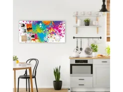 Outlet Banjado Magnettafel 78x37cm Magnetwand Weiß Aus Metall Magnetpinnwand Pinnwand Inkl. 4 Magnete Motiv Farbspritzer
