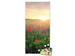 Banjado Magnettafel 37x78cm Magnetwand Weiß Aus Metall Magnetpinnwand Pinnwand Inkl. 4 Magnete Motiv Sommerfeld