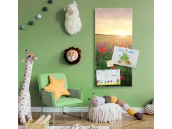 Banjado Magnettafel 37x78cm Magnetwand Weiß Aus Metall Magnetpinnwand Pinnwand Inkl. 4 Magnete Motiv Sommerfeld