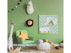 Banjado Magnettafel 50x50cm Magnetwand Weiß Aus Metall Magnetpinnwand Pinnwand Inkl. 4 Magnete Motiv Muster Herzen