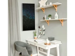 Banjado Magnettafel 37x78cm Magnetwand Silber Aus Metall Magnetpinnwand Pinnwand Inkl. 4 Magnete Motiv Nachthimmel