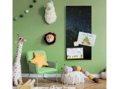 Banjado Magnettafel 37x78cm Magnetwand Silber Aus Metall Magnetpinnwand Pinnwand Inkl. 4 Magnete Motiv Nachthimmel