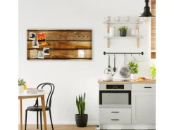 Hot Banjado Magnettafel 78x37cm Magnetwand Weiß Aus Metall Magnetpinnwand Pinnwand Inkl. 4 Magnete Motiv Holzbretter