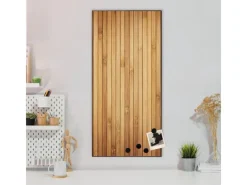 Clearance Banjado Magnettafel 37x78cm Magnetwand Schwarz Aus Metall Magnetpinnwand Pinnwand Inkl. 4 Magnete Motiv Bambusholz