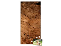 Banjado Magnettafel 37x78cm Magnetwand Silber Aus Metall Magnetpinnwand Pinnwand Inkl. 4 Magnete Motiv Trockenes Holz