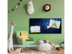 Banjado Magnettafel 78x37cm Magnetwand Schwarz Aus Metall Magnetpinnwand Pinnwand Inkl. 4 Magnete Motiv Galaxie