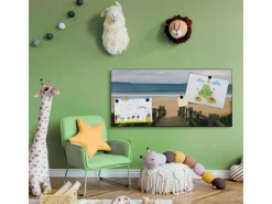 Banjado Magnettafel 78x37cm Magnetwand Schwarz Aus Metall Magnetpinnwand Pinnwand Inkl. 4 Magnete Motiv Zum Strand