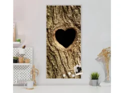 Banjado Magnettafel 37x78cm Magnetwand Weiß Aus Metall Magnetpinnwand Pinnwand Inkl. 4 Magnete Motiv Baumherz