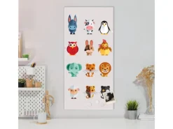 Banjado Magnettafel 37x78cm Magnetwand Weiß Aus Metall Magnetpinnwand Pinnwand Inkl. 4 Magnete Motiv Freunde