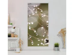 Banjado Magnettafel 37x78cm Magnetwand Weiß Aus Metall Magnetpinnwand Pinnwand Inkl. 4 Magnete Motiv Tau Auf Zweigen