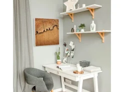 Banjado Magnettafel 50x50cm Magnetwand Weiß Aus Metall Magnetpinnwand Pinnwand Inkl. 4 Magnete Motiv Holz