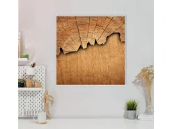 Banjado Magnettafel 50x50cm Magnetwand Weiß Aus Metall Magnetpinnwand Pinnwand Inkl. 4 Magnete Motiv Holz