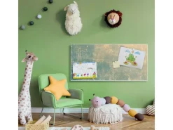 Banjado Magnettafel 78x37cm Magnetwand Weiß Aus Metall Magnetpinnwand Pinnwand Inkl. 4 Magnete Motiv Patina Grün